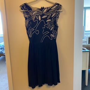 ASOS Black Mesh Skater Dress - US 2